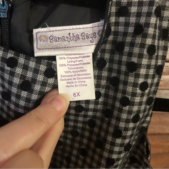 Samantha Says Black Gingham Dress with Red Bow - Picture 7 of 13